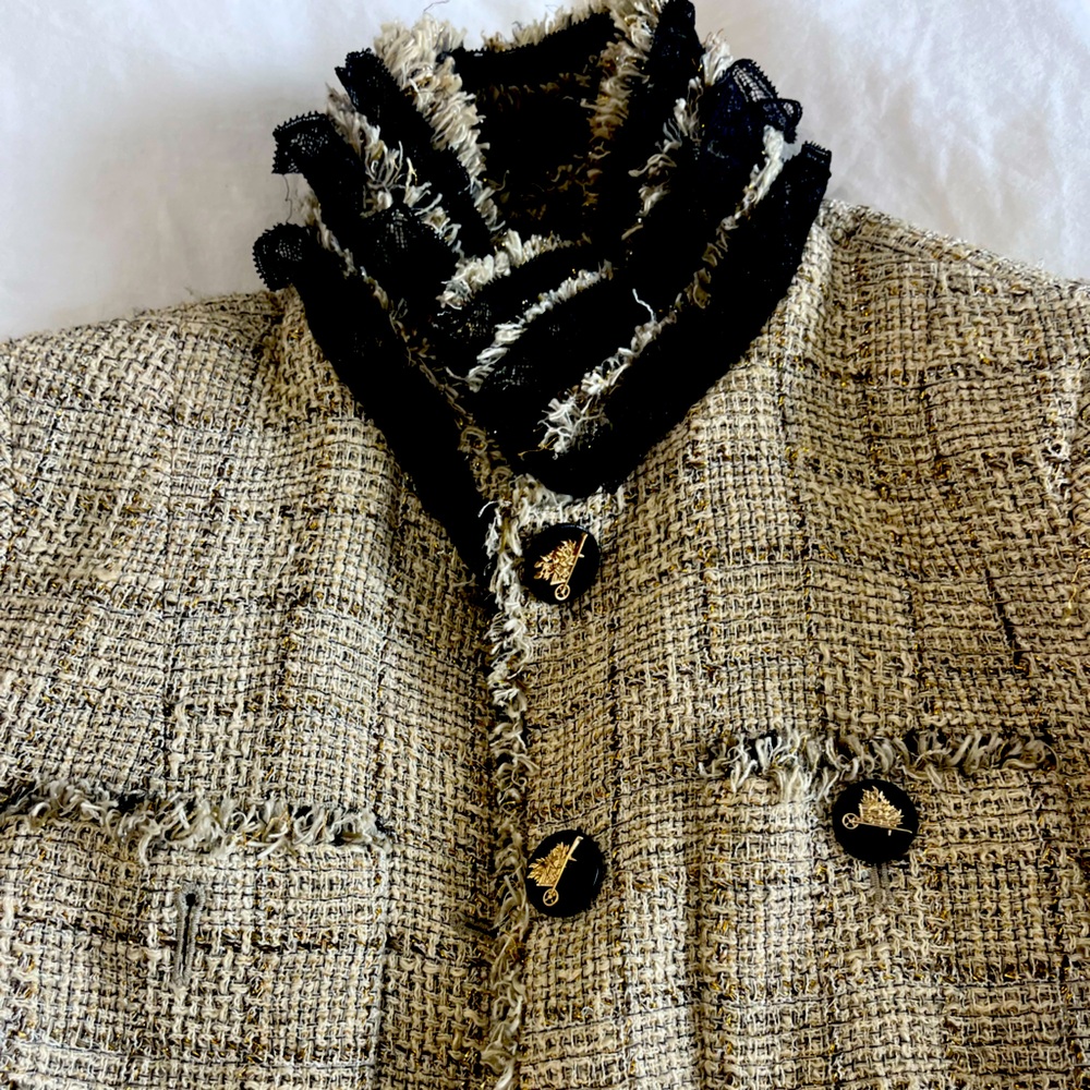 Gorgeous Chanel jacket tweed with gold accents